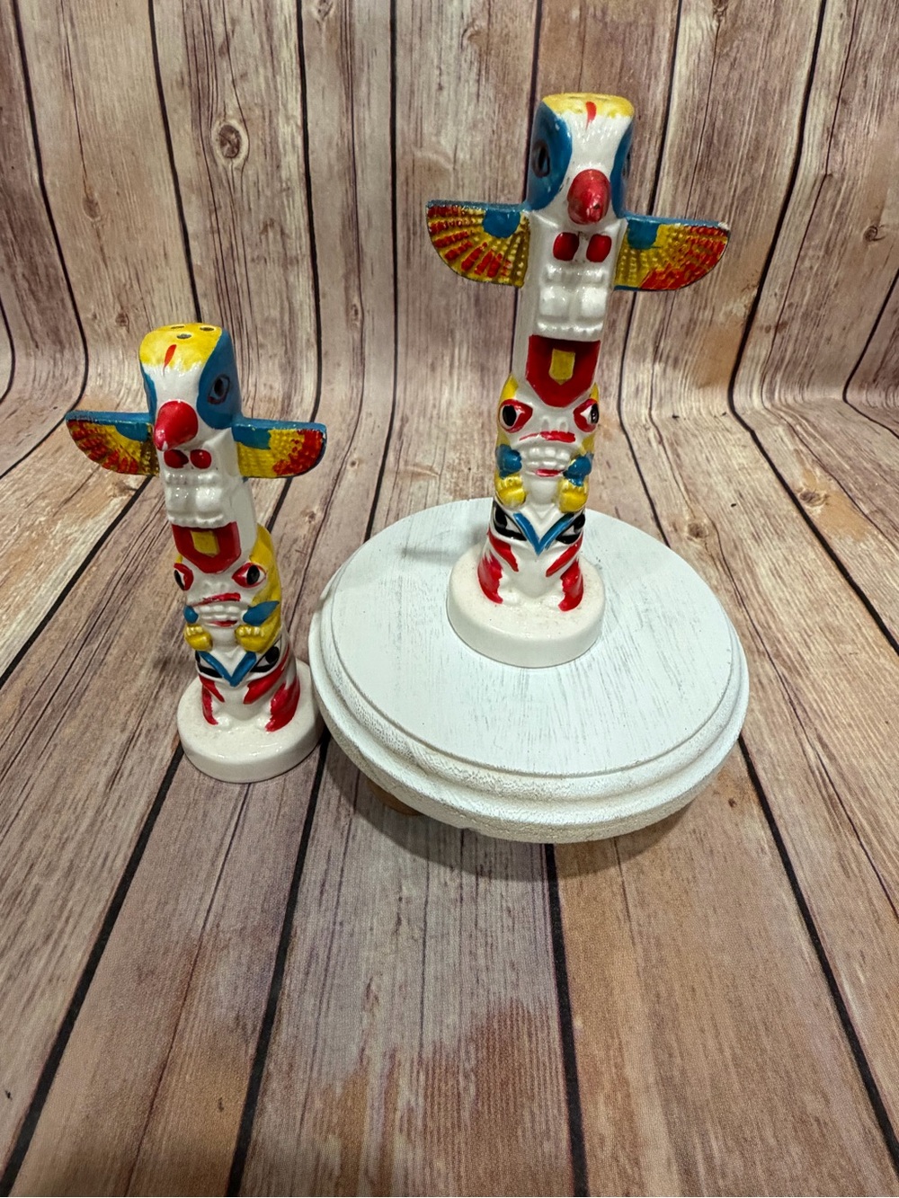 Totem Pole Salt and Pepper Shakers Hand Painted